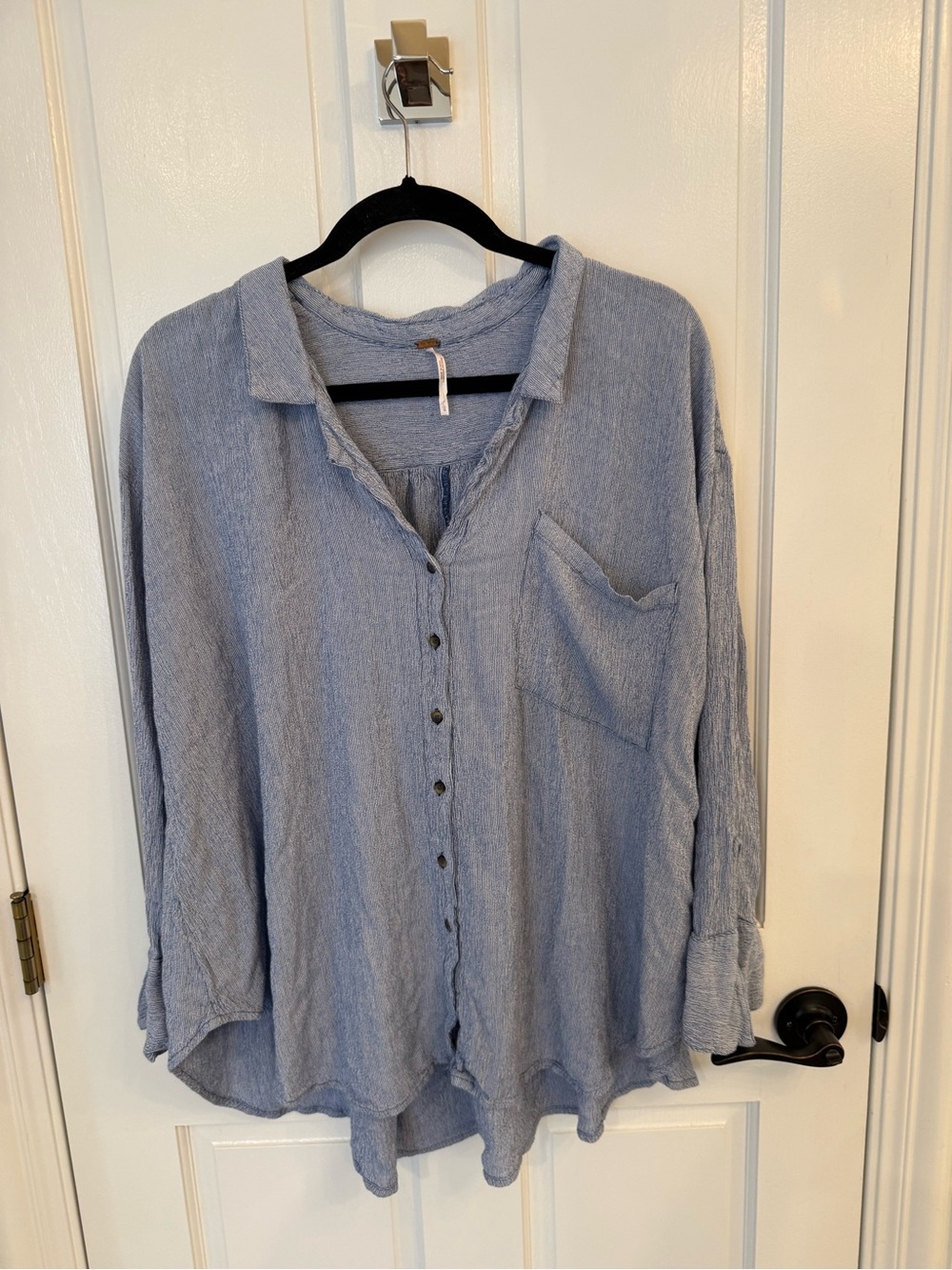 RelaxLight Blue Button-Front Men’s Shirt